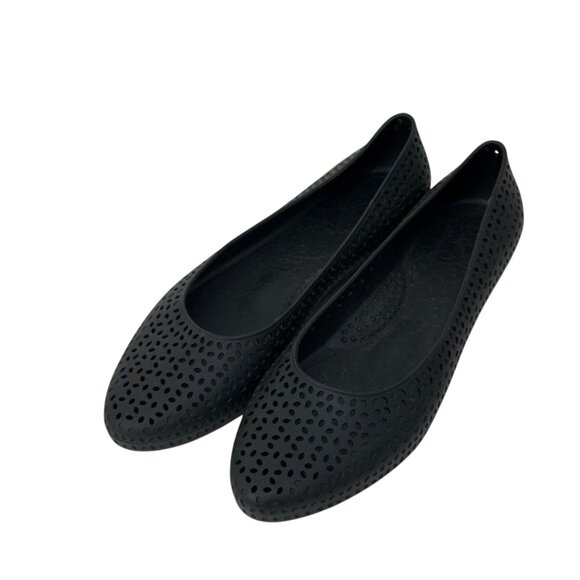 Okabashi Womens Perforated Black Slip-On Ballet Flats SZ US 9 EU 39 Waterprooft - Picture 11 of 12